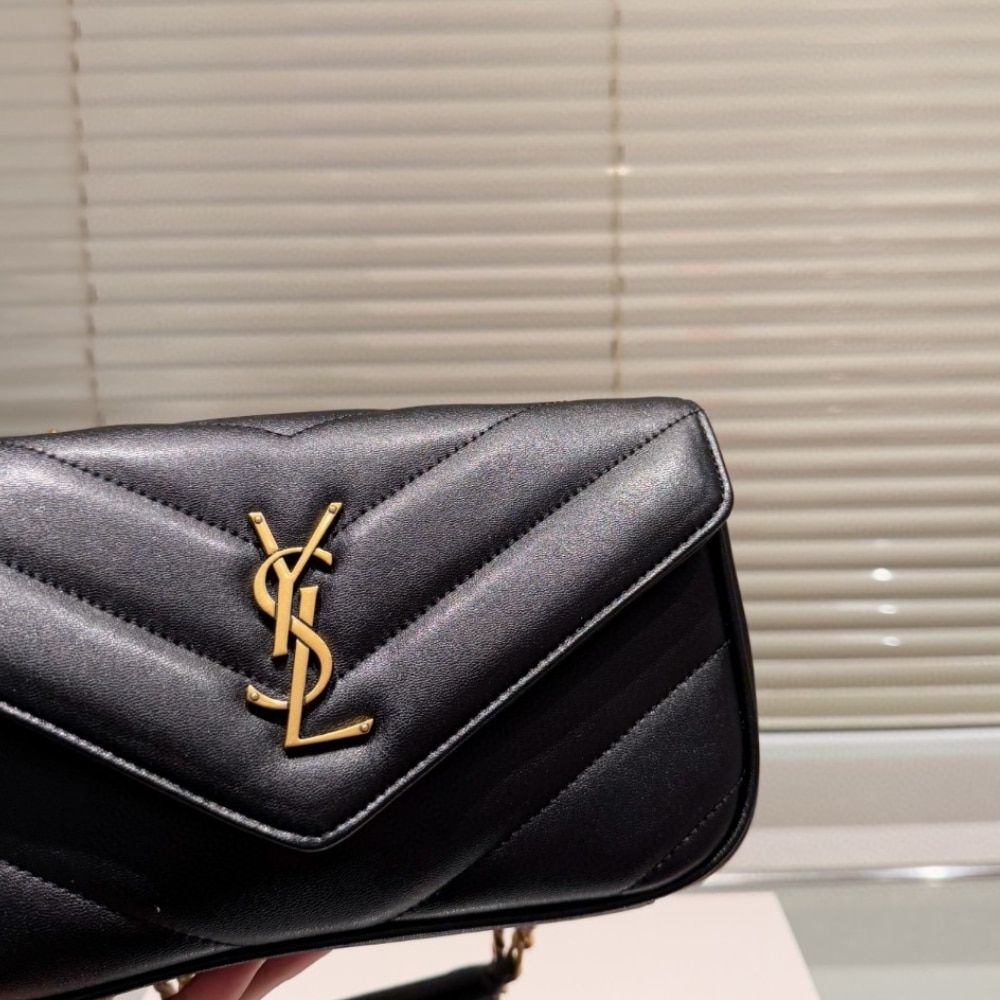 Alternative view of Saint Laurent Loulou Small In Matelassé Black 24Cm 801437AAEAX1000