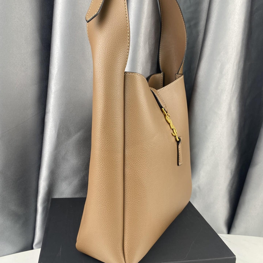 Alternative view of Saint Laurent Le 5 À 7 Soft Small Hobo Bag In Smooth Brown 27Cm