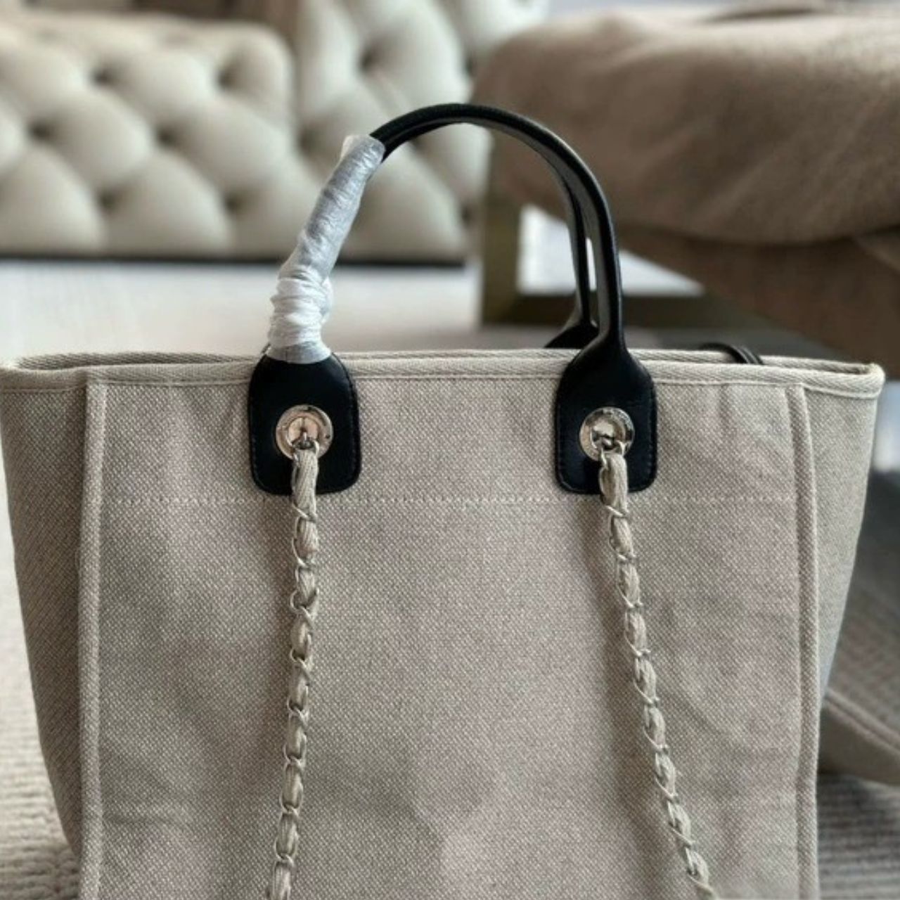 Chanel Deauville Large Tote Shopping Bag 33Cm - Image 4