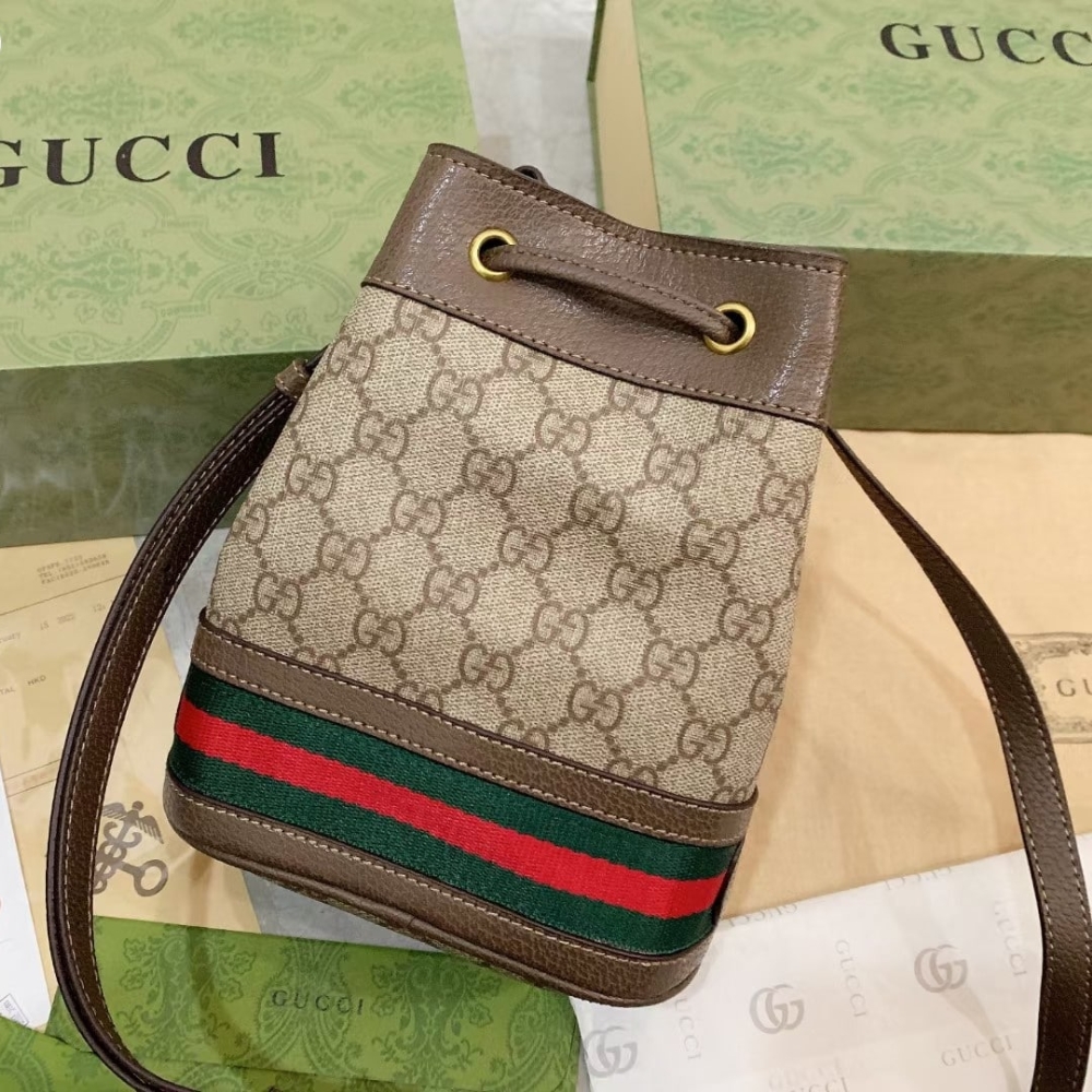 Alternative view of Gucci Ophidia Small GG Bucket Bag Brown 17Cm 550621 96I3B 8745
