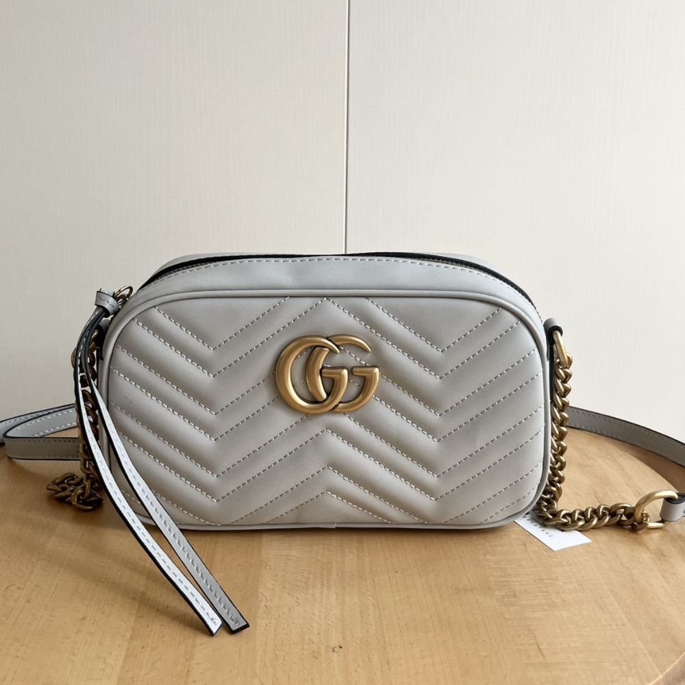 Alternative view of Gucci GG Marmont Small Camera Bag Light Grey 24Cm 447632 AABZB 1712