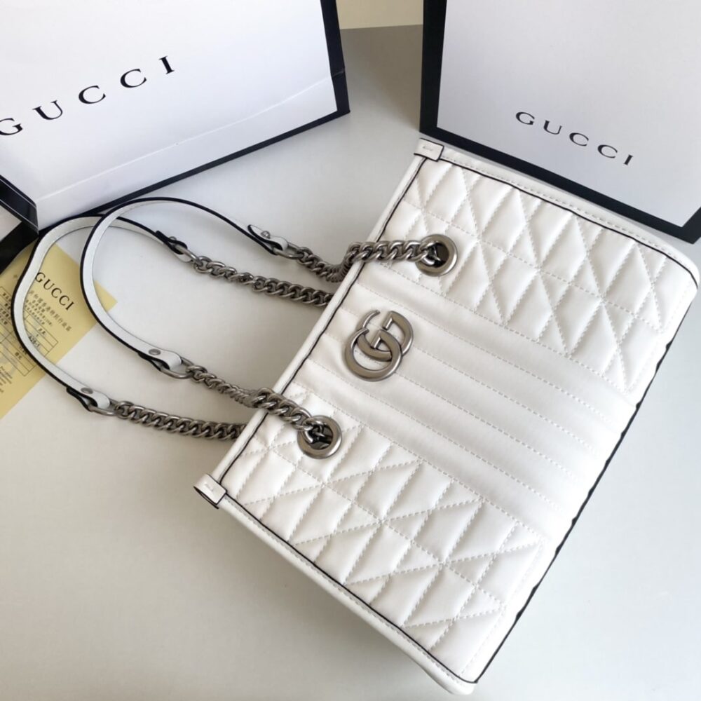 Alternative view of Gucci GG Marmont Small Tote Bag White 26Cm 681483 UM8BN 9022