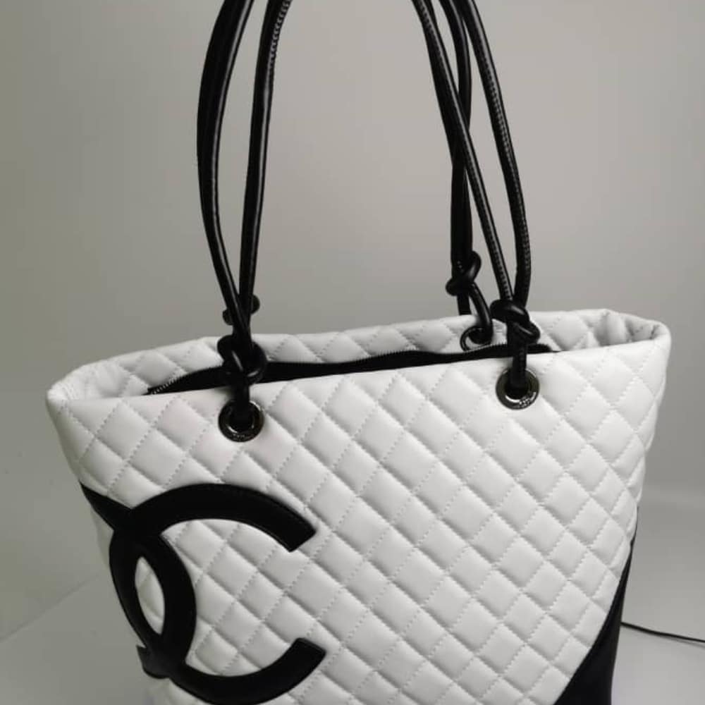 Alternative view of Chanel Cambon Line Large Tote Bag In White And Black 41Cm
