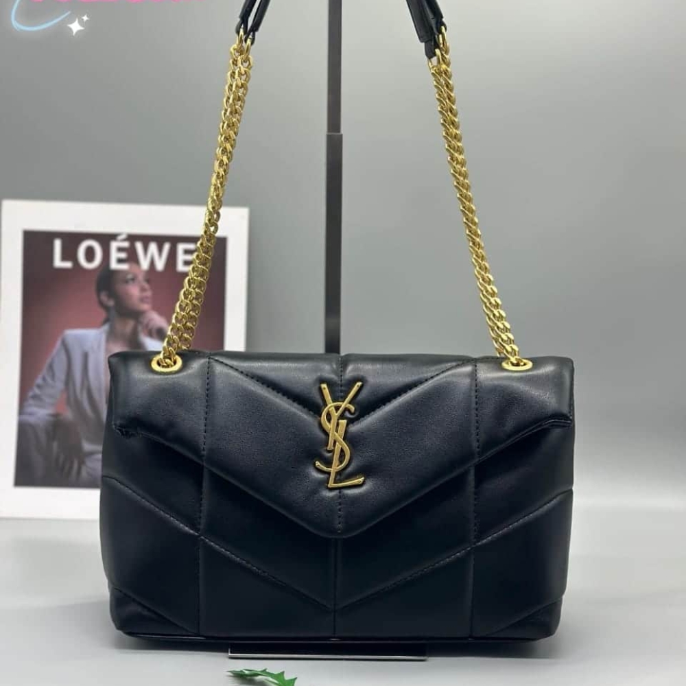 Alternative view of Saint Laurent Loulou Puffer Small Shoulder Bag Black 28Cm