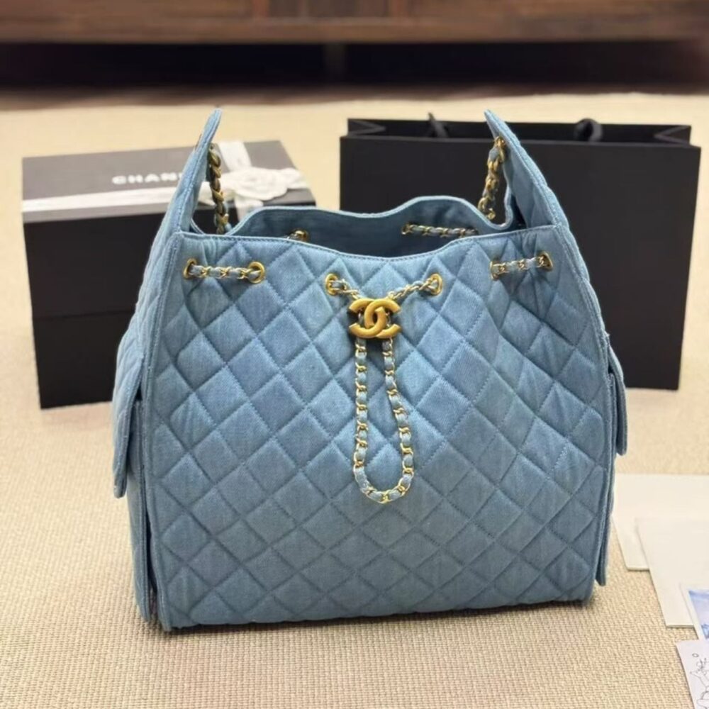 Alternative view of Chanel 25 Medium Handbag Washed Denim Blue And Gold Tone Metal 35Cm AS5311 B20603 U0475