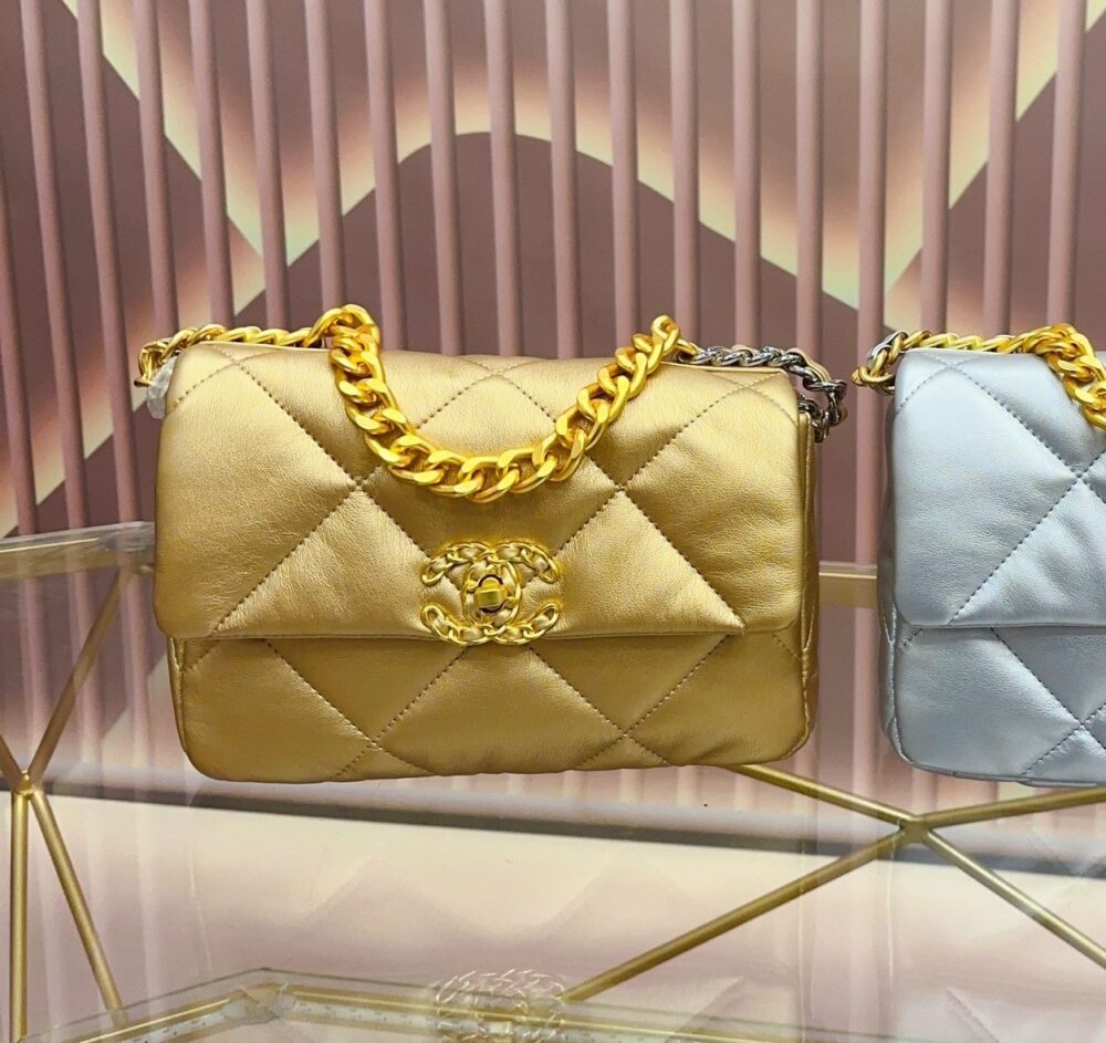 Alternative view of Chanel 19 Flap Bag In Gold 25Cm