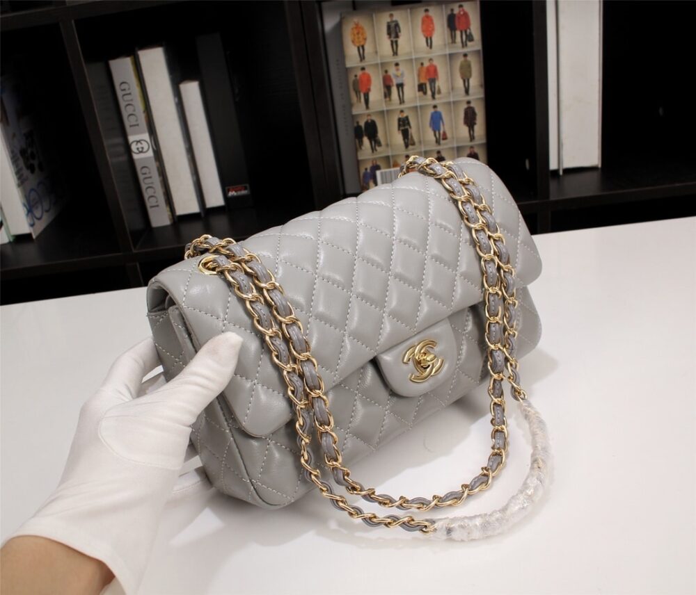 Alternative view of Chanel Classic Flap Gray Gold Hardware 25Cm