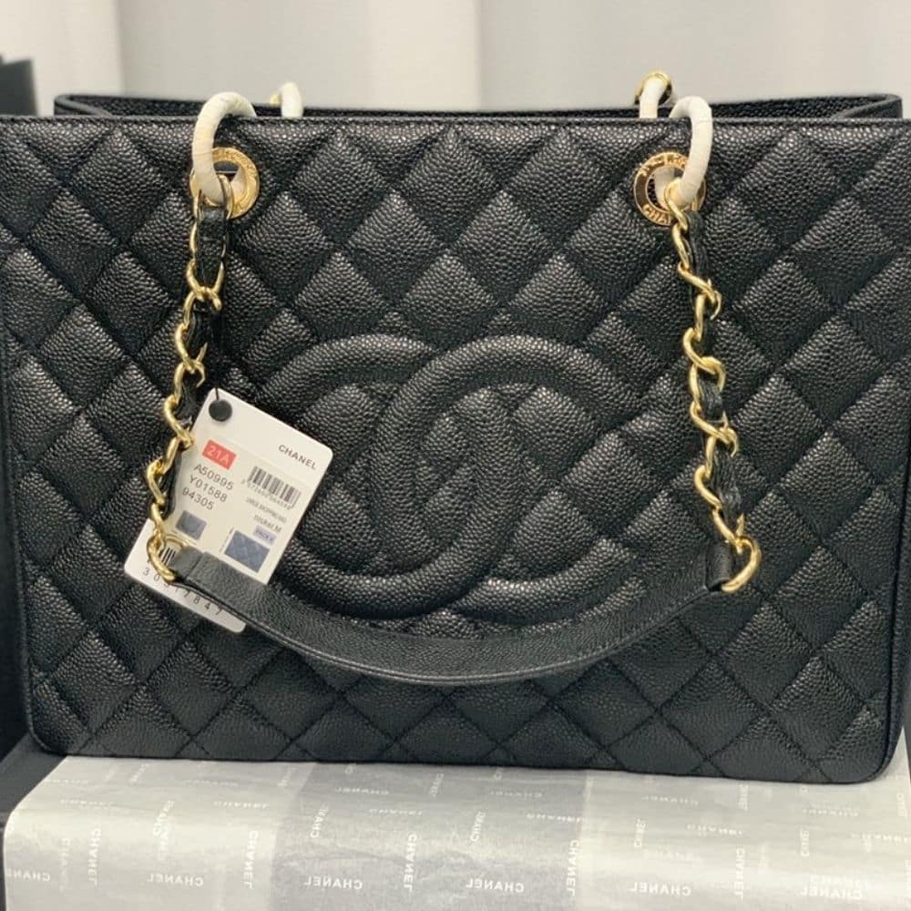 Alternative view of Chanel Caviar Grand Shopping Tote Black 33Cm