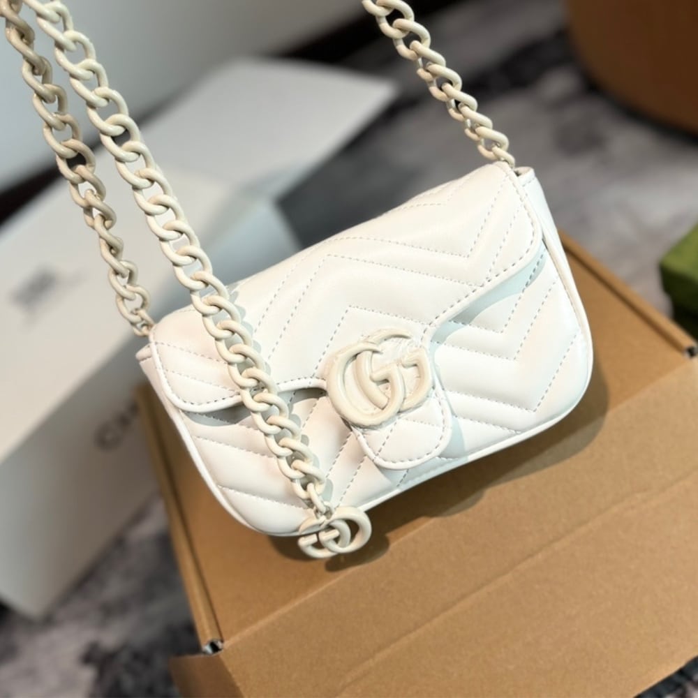 Alternative view of Gucci GG Marmont Belt Bag White 16Cm 739599 UM8KV 1000