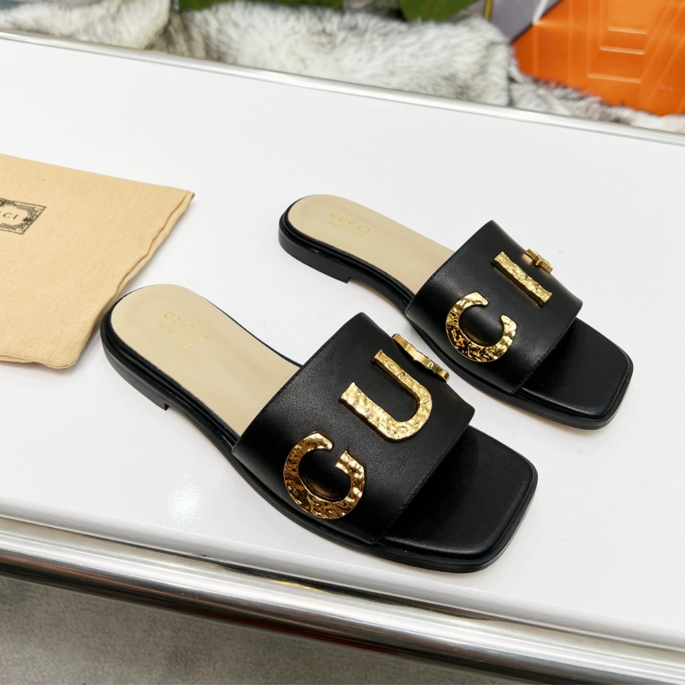 Alternative view of Gucci Women’S Logo Embellished Slide Sandals Black
