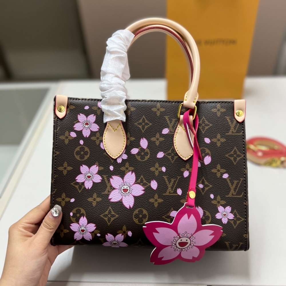 Alternative view of Louis Vuitton X Takashi Murakami Onthego PM Sakura Brown 25Cm M13269