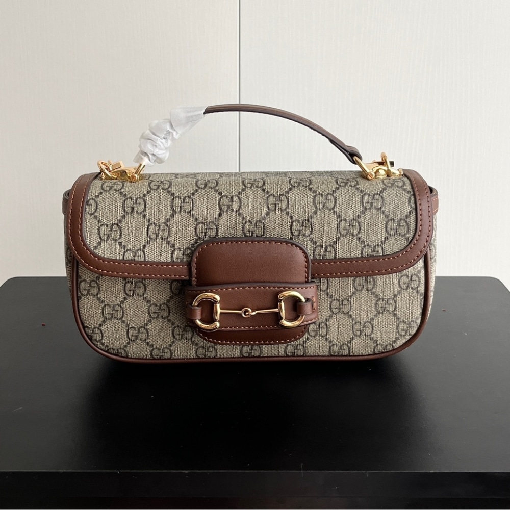 Alternative view of Gucci Horsebit 1955 Small Top Handle Bag Beige And Brown 22Cm