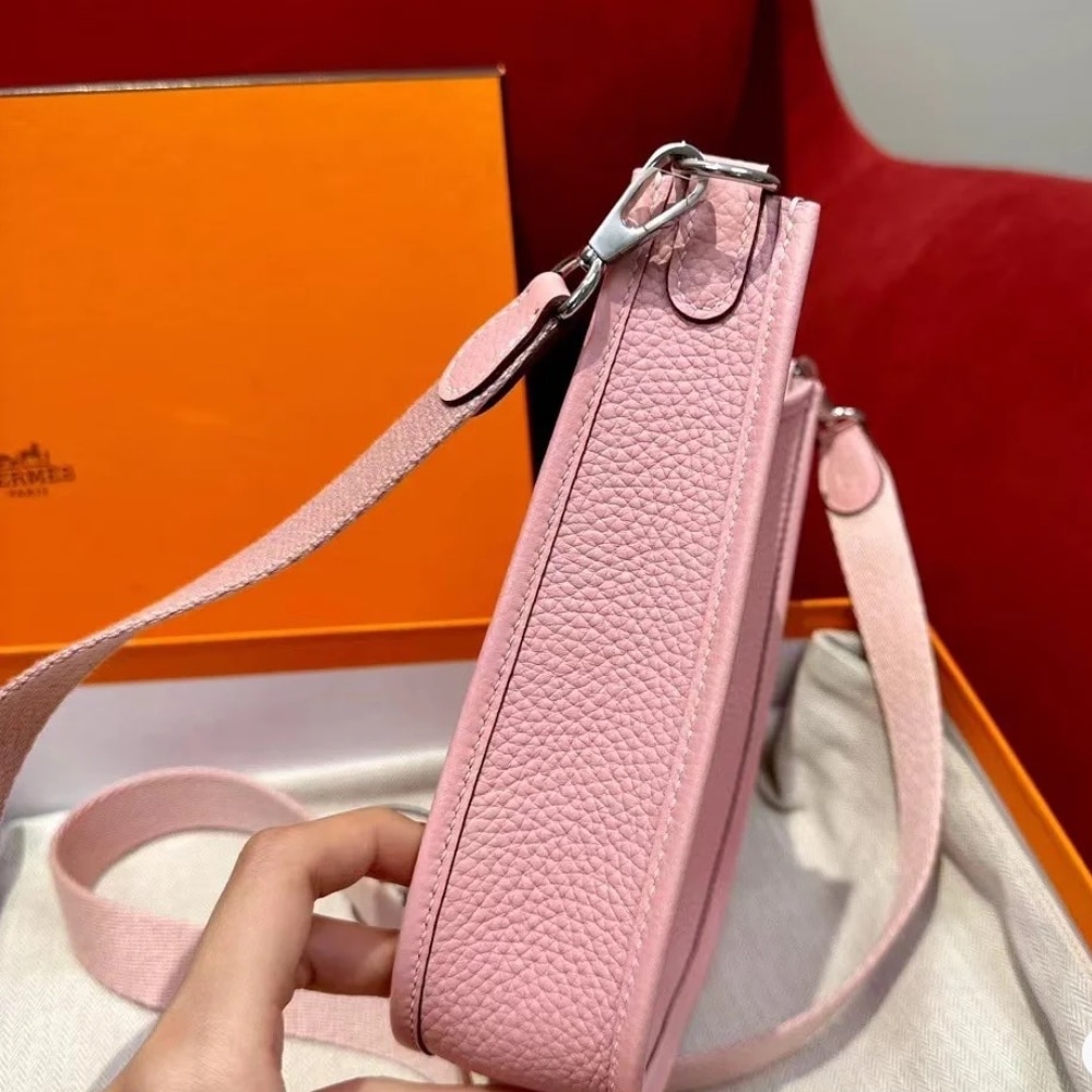 Alternative view of Hermes Mini Evelyne Bag Mauve Sylvestre 17cm