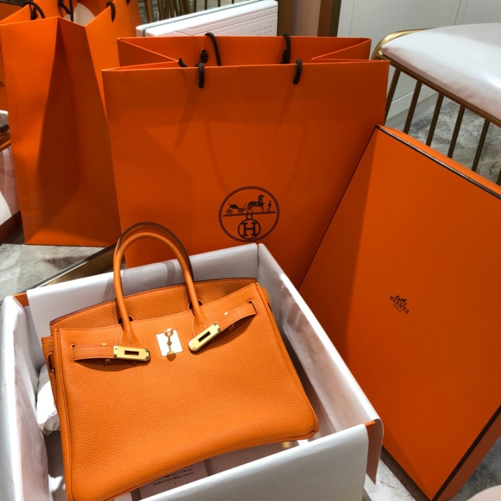 Alternative view of Hermes Birkin 25 Bag Togo Orange 25Cm