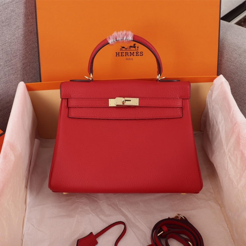 Alternative view of Hermes Kelly 25 Togo Handbag Rouge Casaque 25Cm