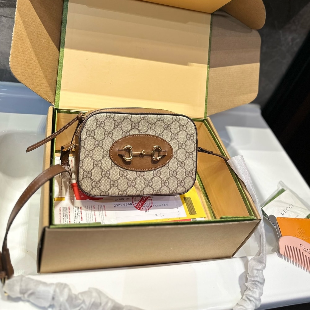 Alternative view of Gucci Horsebit 1955 Mini Shoulder Bag Beige And Ebony 18Cm ‎760196 92TCG 8563