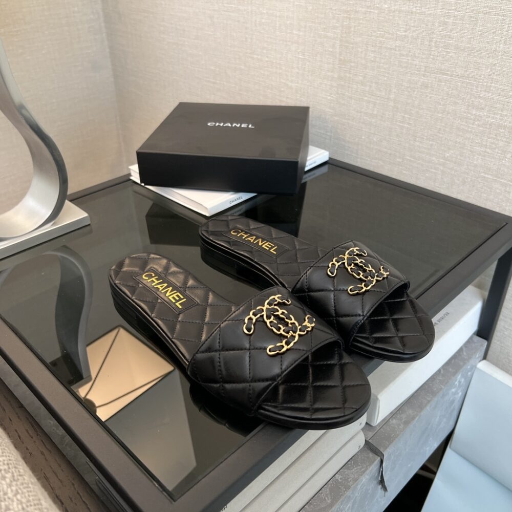 Alternative view of Chanel 23P Quilted Cc Chain Mule Sandal Black G39954 X56940 94305