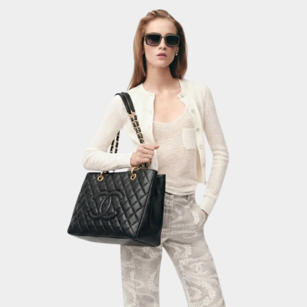 Alternative view of Chanel Caviar Grand Shopping Tote Black 33Cm