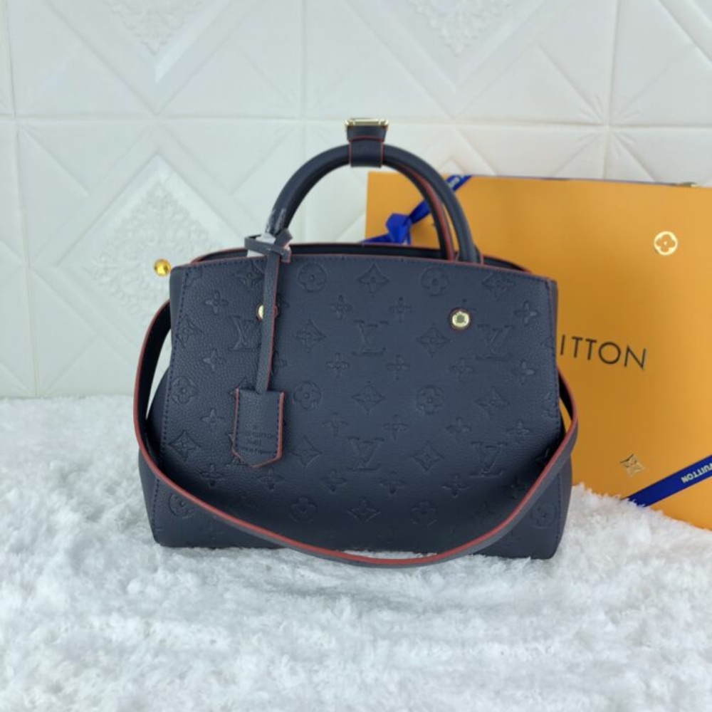 Alternative view of Louis Vuitton Montaigne MM Monogram Empreinte Leather Navy Blue 33Cm M42746