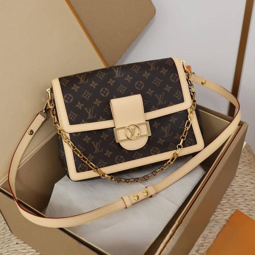 Alternative view of Louis Vuitton Dauphine Soft GM Bag Monogram Canvas Brown 28Cm M47149