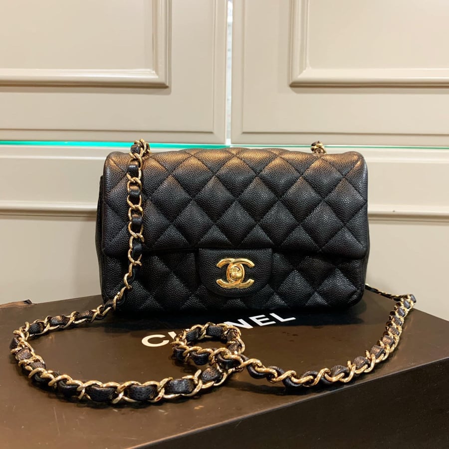 Alternative view of Chanel Classic Flap Caviar Black Crossbody Bag 20Cm