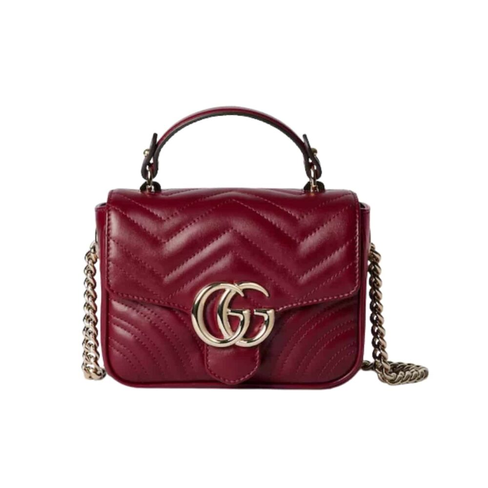 Alternative view of Gucci GG Marmont Mini Top Handle Bag Red 17Cm 811238 AAECK 6207