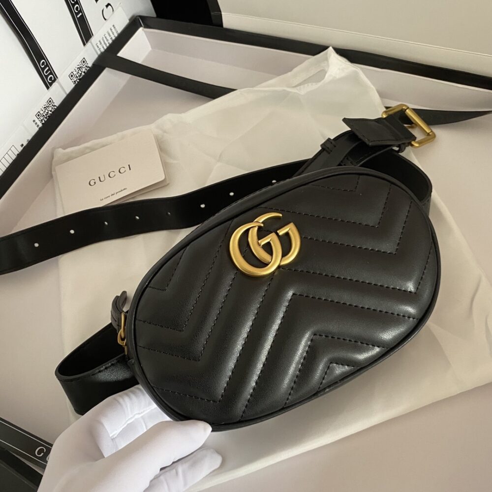Alternative view of Gucci GG Marmont Matelasse Belt Bag Black 18Cm