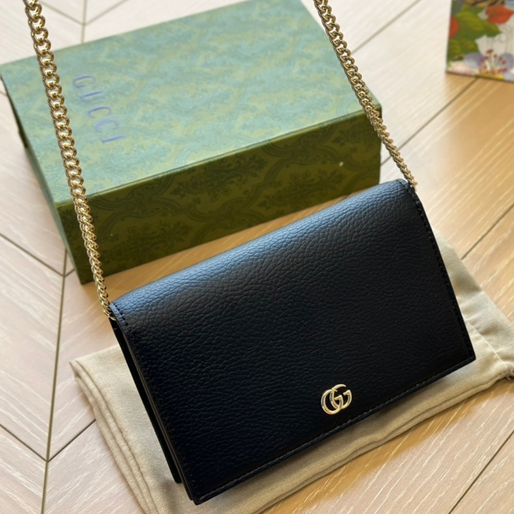 Alternative view of Gucci GG Marmont Wallet On Chain Black 20Cm 497985 CAO0G 1000