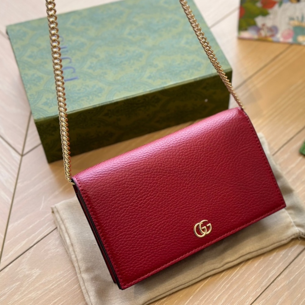 Alternative view of Gucci GG Marmont Wallet On Chain Red 20Cm 497985 AAE5F 6259