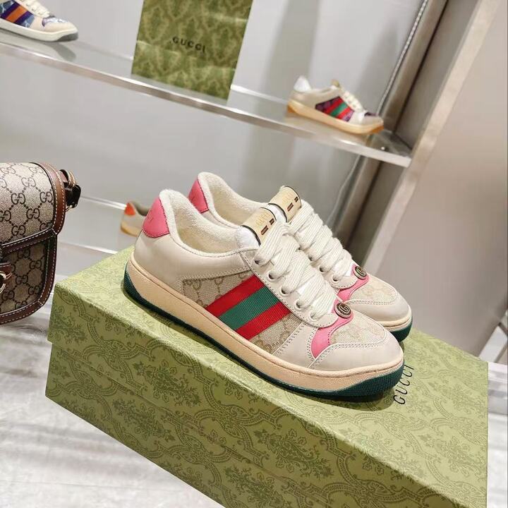 Alternative view of Gucci GG Screener Distressed GG Canvas Pink 546551 9Y920 9665