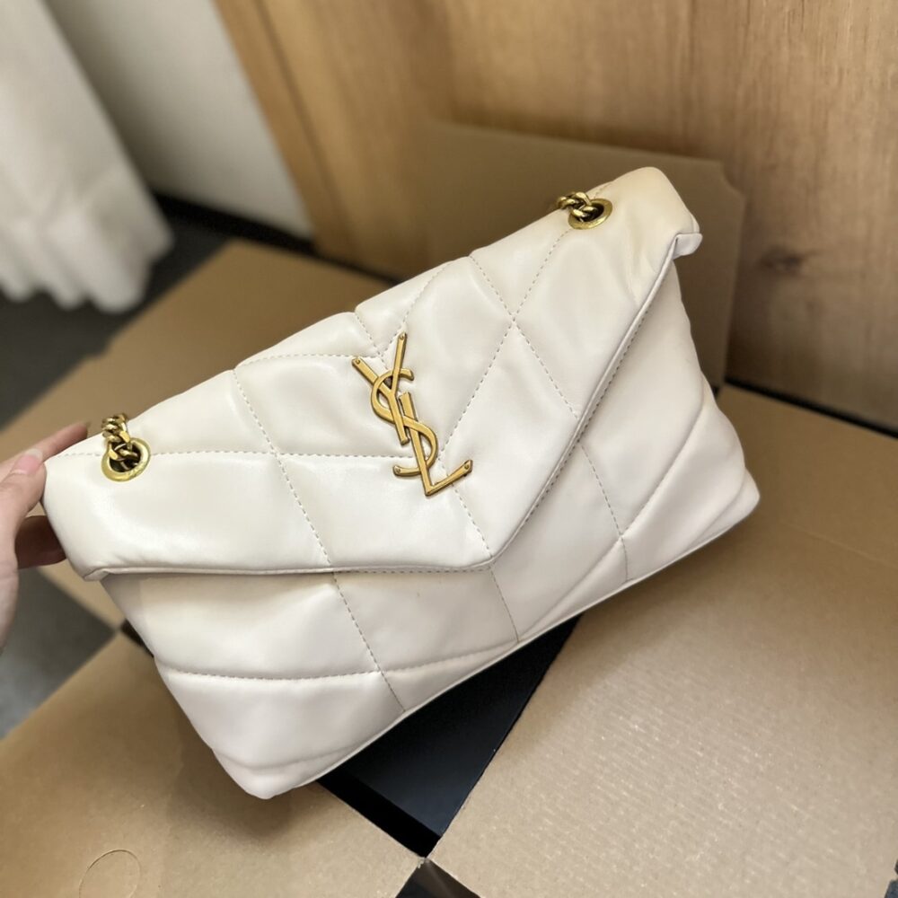 Alternative view of Saint Laurent Loulou Puffer Small Shoulder Bag Soft Cream 28Cm