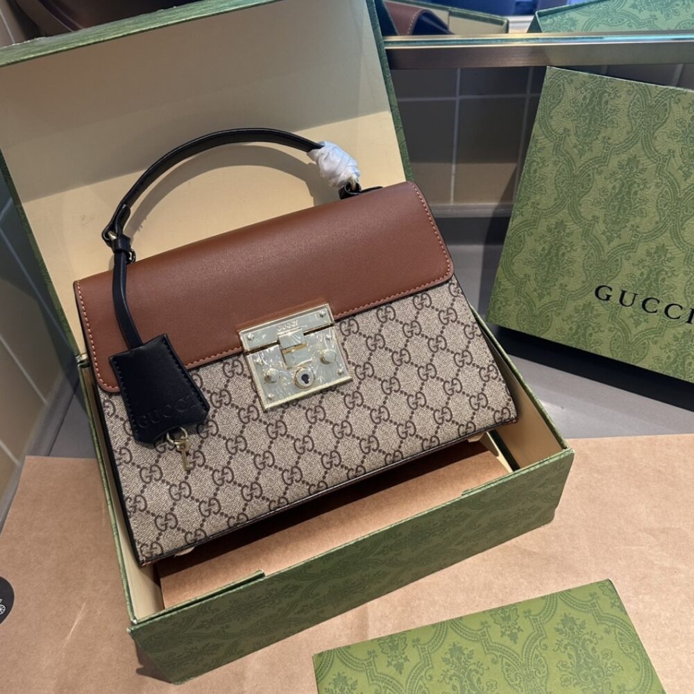 Alternative view of Gucci Padlock GG Supreme Top Handle Brown 28Cm 453188 1XGUK5BG314