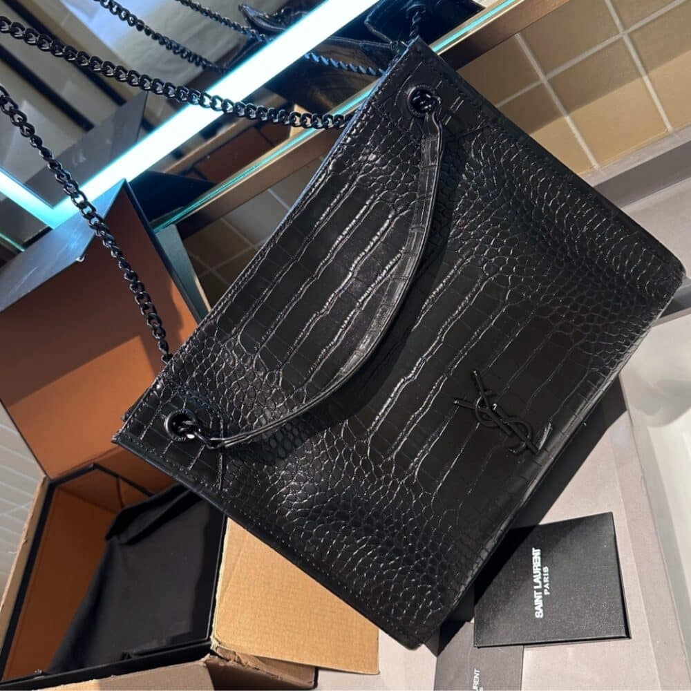 Alternative view of Saint Laurent Niki Shopping Bag In Embossed Leather Black 33Cm