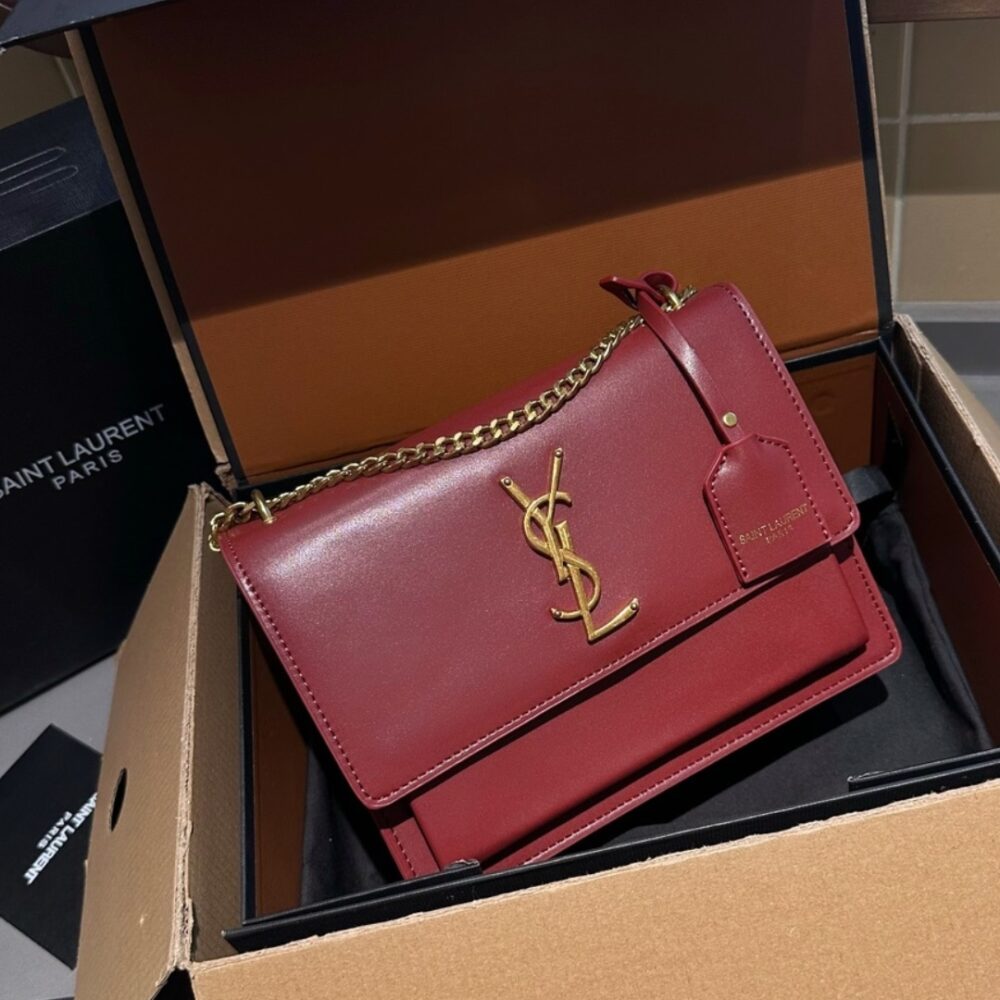 Alternative view of Saint Laurent Sunset Smooth Shoulder Bag Red 23Cm