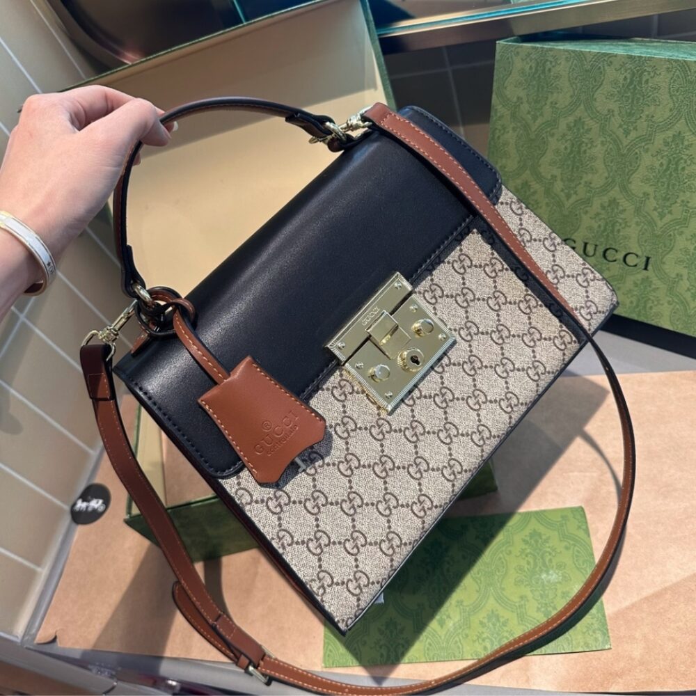 Alternative view of Gucci Padlock GG Supreme Top Handle Black 28Cm