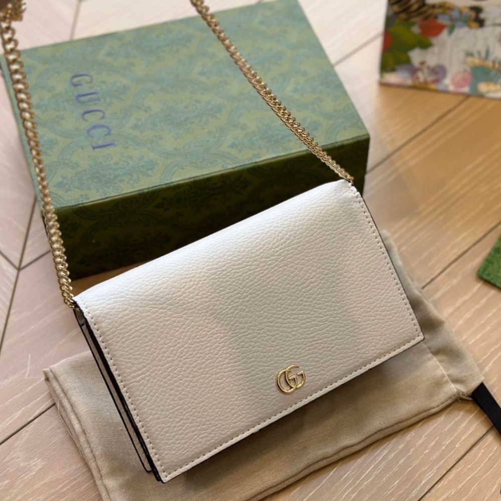 Alternative view of Gucci GG Marmont Wallet On Chain White 20Cm