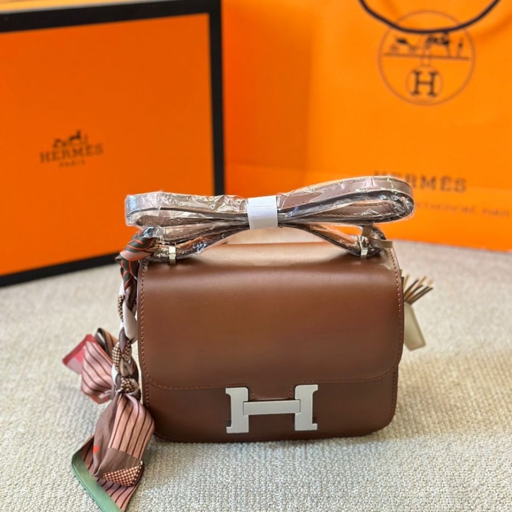 Alternative view of Hermes Constance Mini Epsom Silver Toned Hardware Brown 19Cm