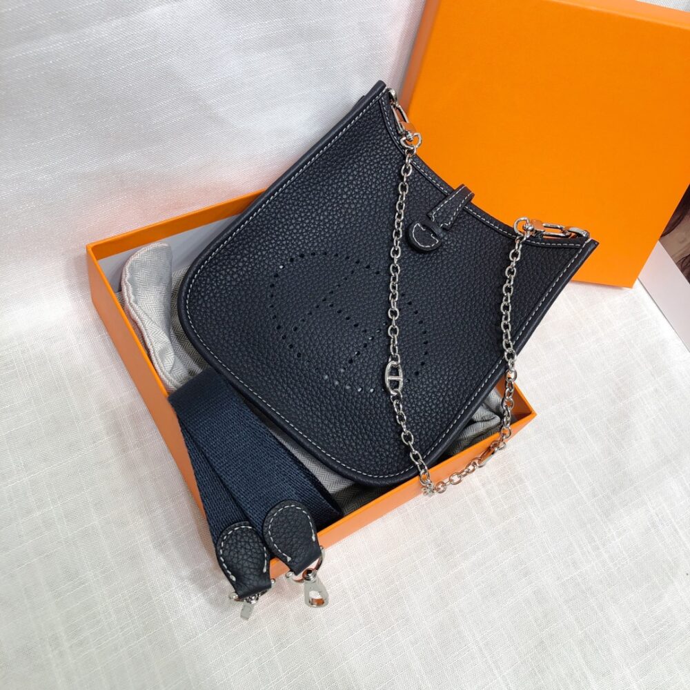 Alternative view of Hermes Mini Evelyne Bag Blue Nuit 17cm
