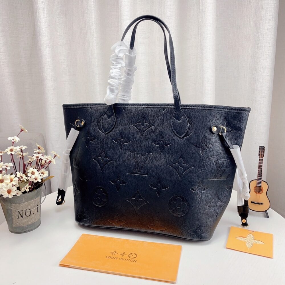 Alternative view of Louis Vuitton Neverfull MM Monogram Empreinte Leather Black 31Cm M45685