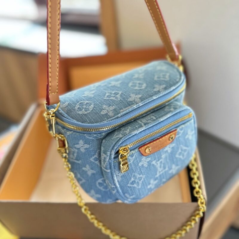 Alternative view of Louis Vuitton Mini Bumbag Monogram Denim Sky Blue 17Cm M83353