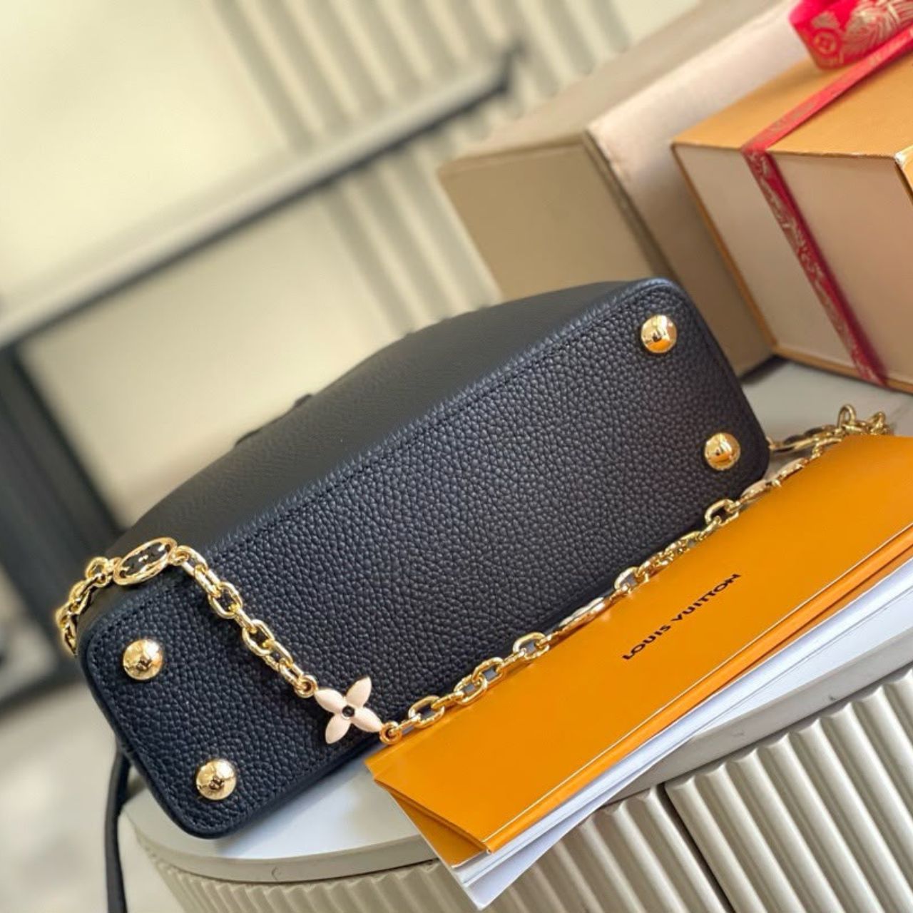 Louis Vuitton Capucines Black And Grey 27Cm M20708 - Image 4