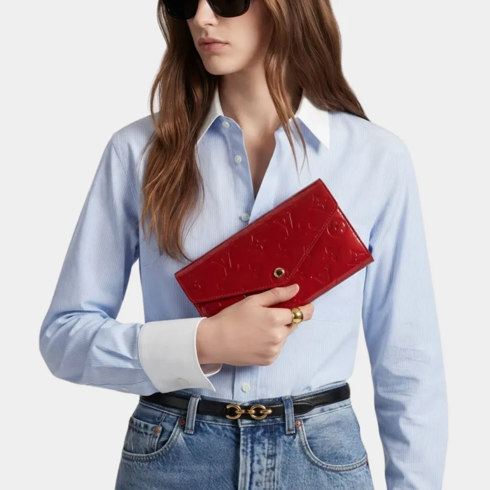 Alternative view of Louis Vuitton Sarah Monogram Wallet Red 19Cm