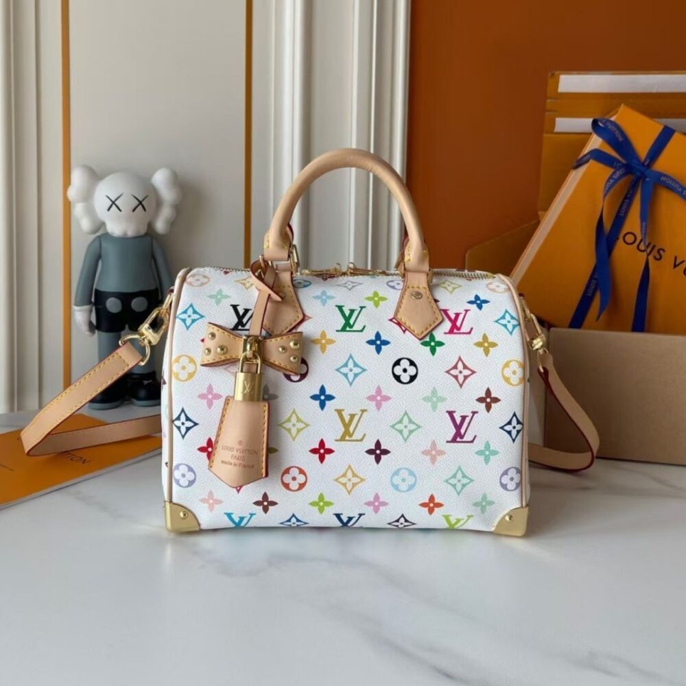 Alternative view of Louis Vuitton X Takashi Murakami Speedy Bandouliere White 25Cm