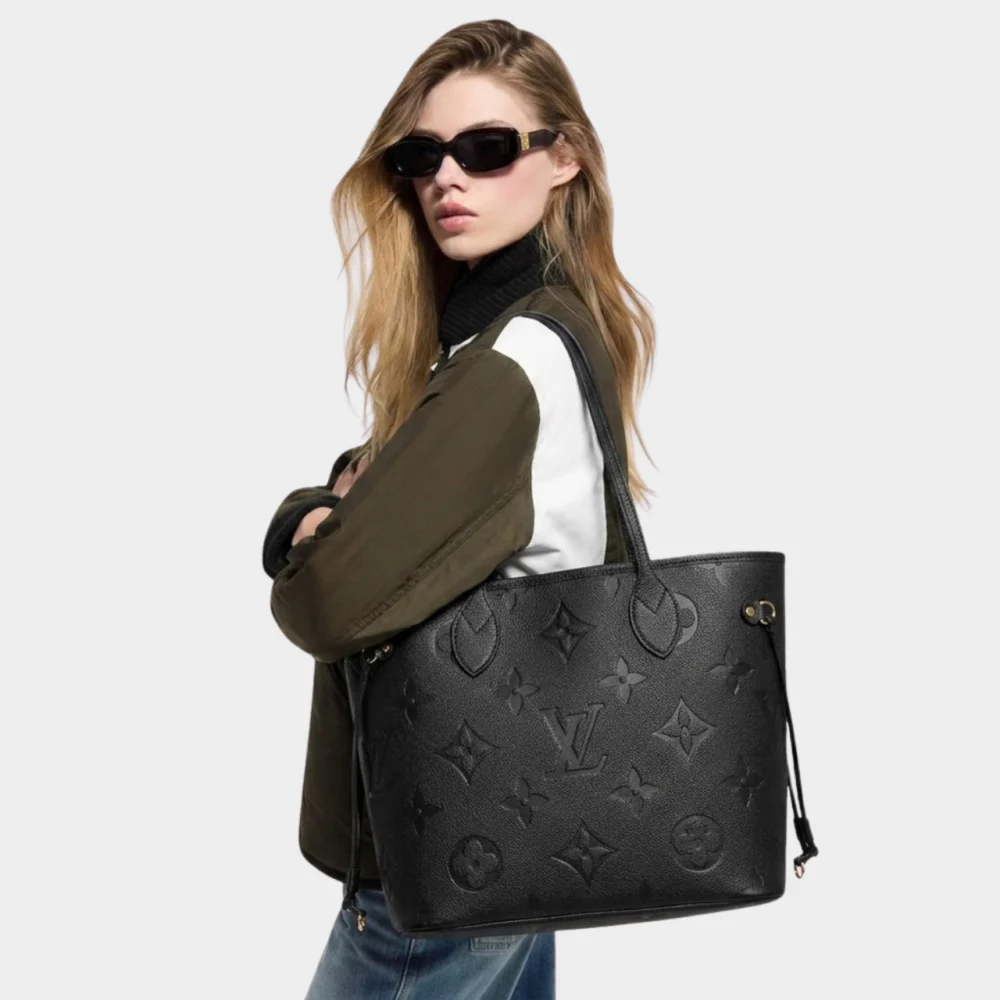 Alternative view of Louis Vuitton Neverfull MM Monogram Empreinte Leather Black 31Cm M45685