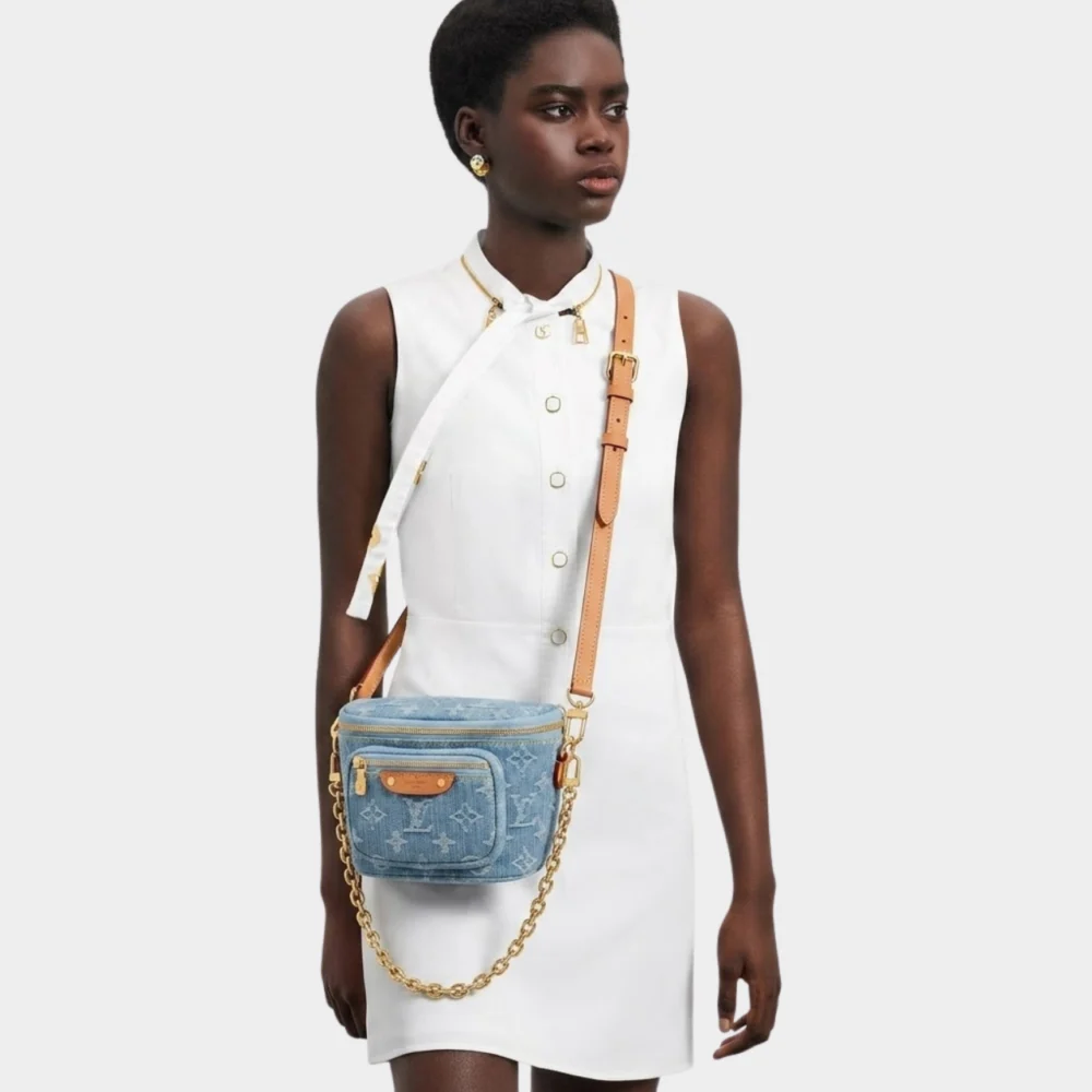 Alternative view of Louis Vuitton Mini Bumbag Monogram Denim Sky Blue 17Cm M83353