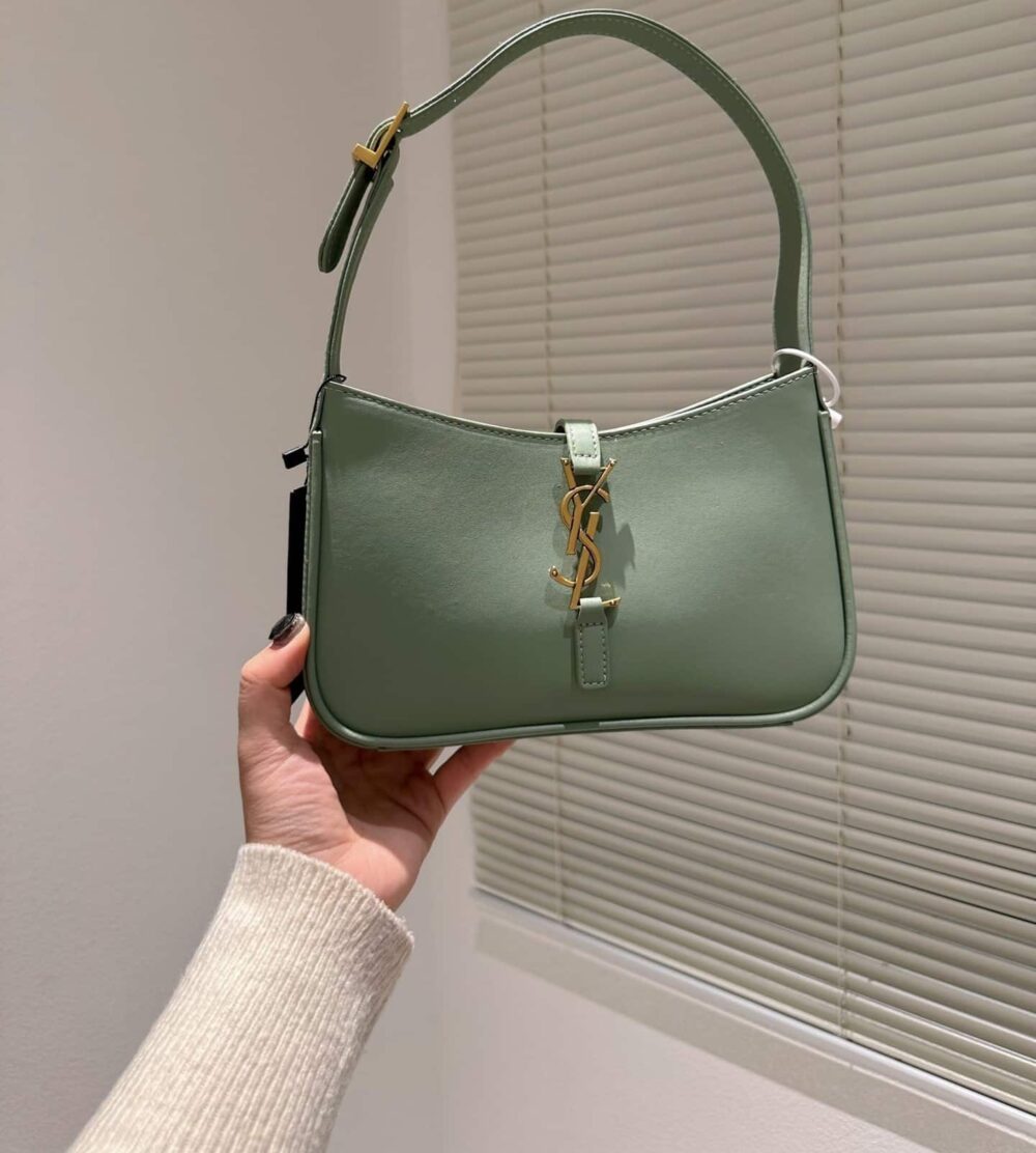 Alternative view of Saint Laurent Le 5 À 7 Hobo Bag In Smooth Green 25Cm