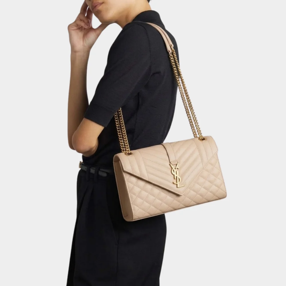 Alternative view of Saint Laurent College Large Chain Bag Beige 25Cm