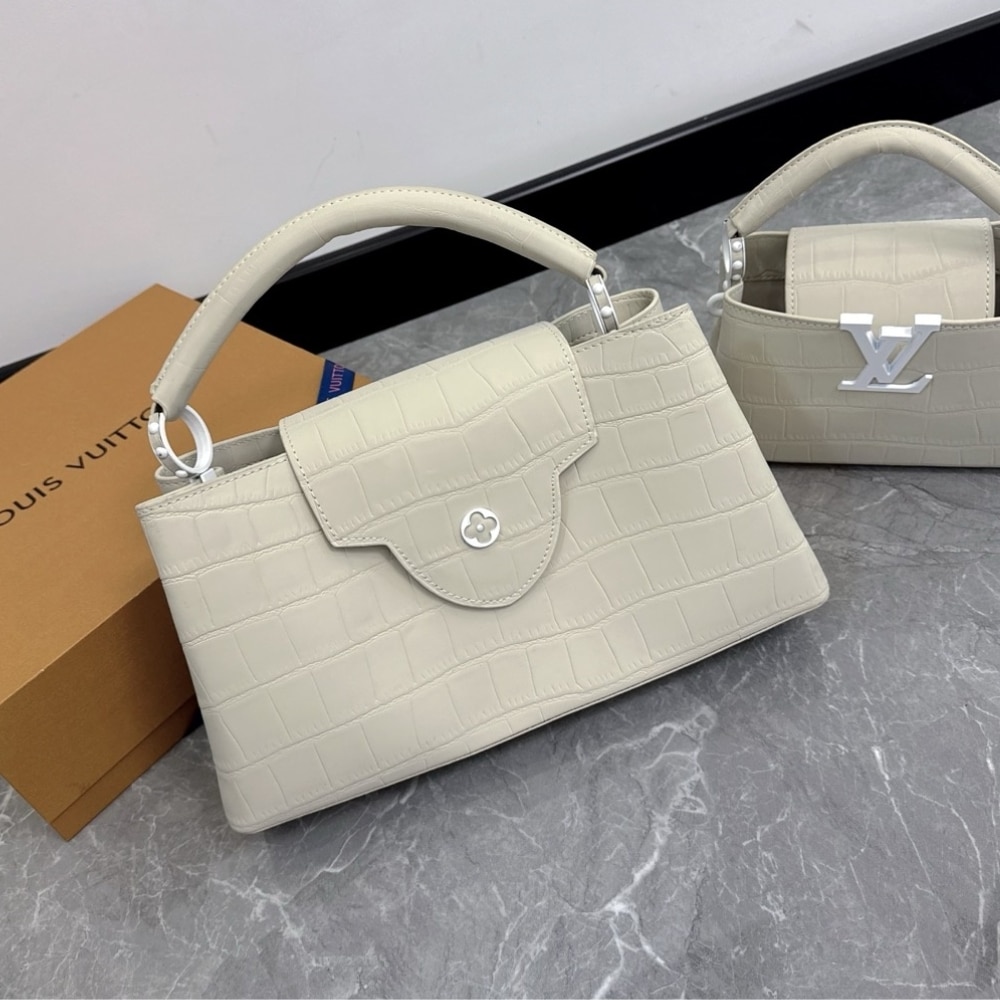 Alternative view of Louis Vuitton Capucines MM East West In Grey 33Cm