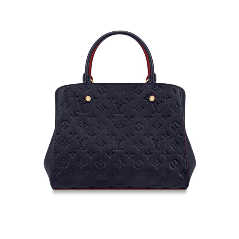 Louis Vuitton Montaigne MM Monogram Empreinte Leather Navy Blue 33Cm M42746