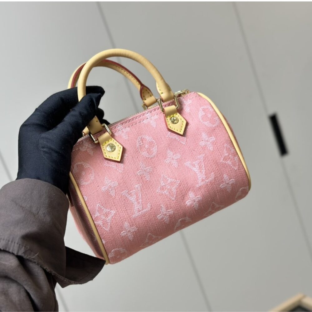 Alternative view of Louis Vuitton Nano Speedy Monogram Jacquard Denim Pink 20Cm M81213